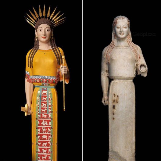 Скулптурите во антиката биле покриени со живописни бои