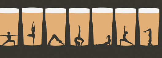 Нов начин на практикување јога со пцовки и пиво