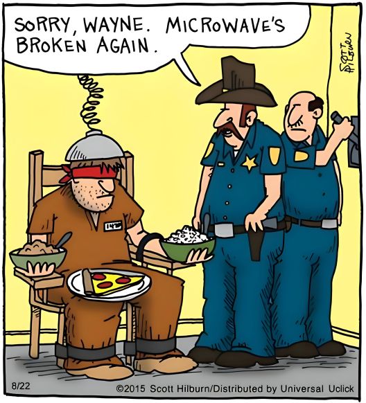 Извини, Вејн. Микробрановата пак рикна.